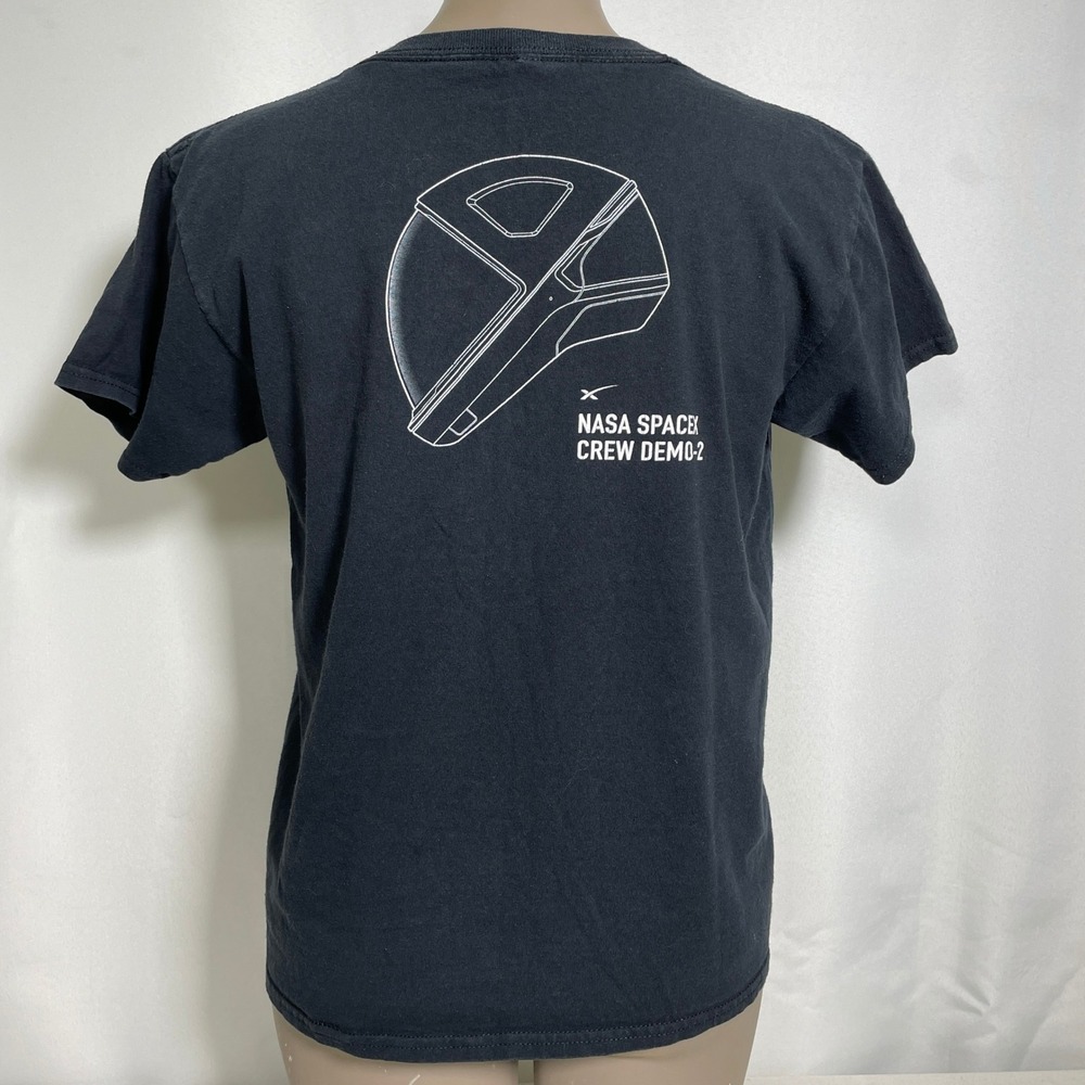 SpaceX x NASA Crew Demo-2 Black Cotton T-Shirt Women's LARGE